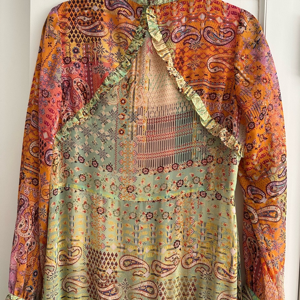 Alexis Multicolor Patchwork Long Sleeve Dress - image 6